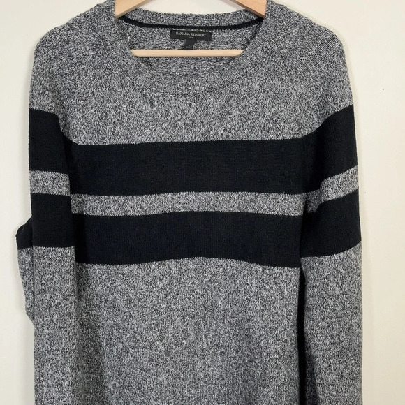 Banana Republic Two Black Stripped Grey Sweater - Picture 3 of 14